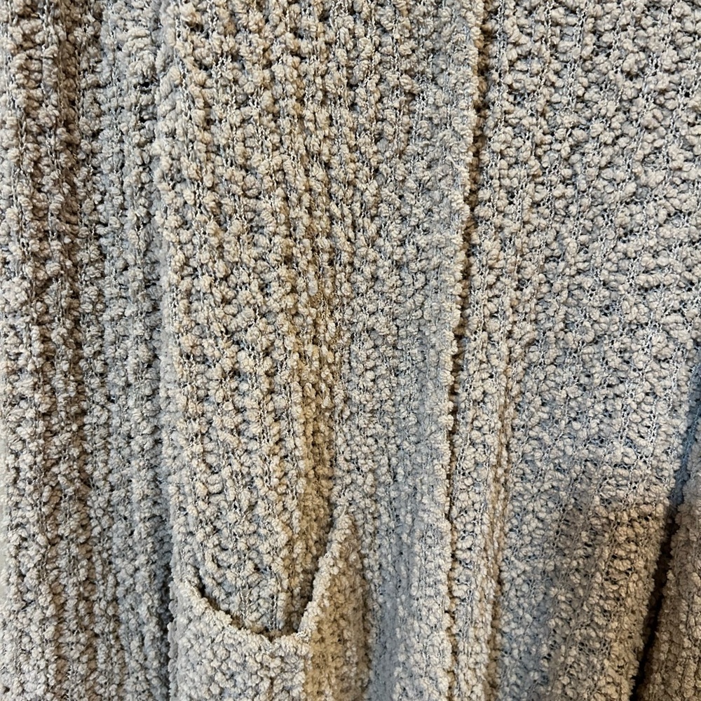Cream Sweater Sabrina Lauren medium popcorn knit cardigan cozy - Picture 2 of 4
